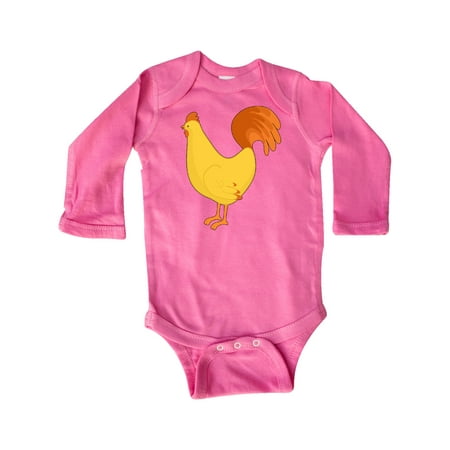 

Inktastic Cute Yellow Chicken Gift Baby Boy or Baby Girl Long Sleeve Bodysuit