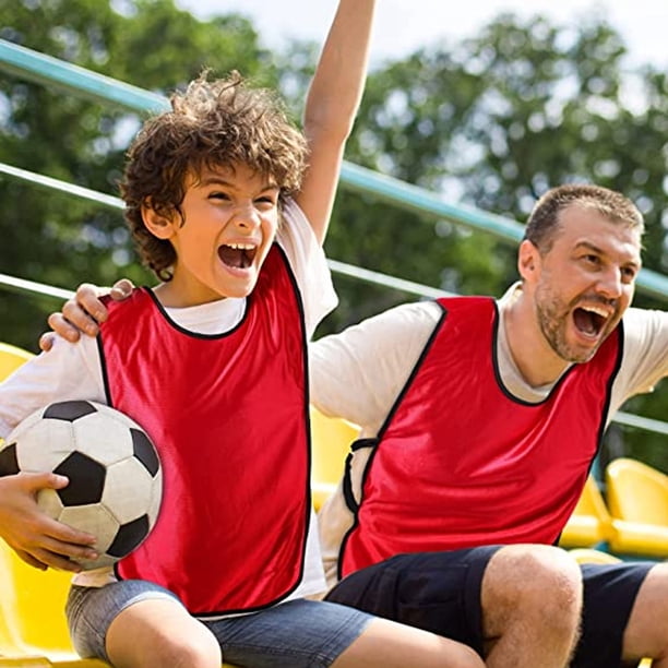 Hweilai 6 Pack Football Veste d'Entraînement de Basket-Ball Gilet Équipement d'Entraînement de Football pour Adultes et Enfants - Rouge Hweilai 6 Pack Football Veste d'Entraînement de Basket-Ball Gilet Équipement d'Entraînement de Football pour Adultes et Enfants - Rouge