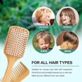 thumbnail image 4 of Cepillo de pelo de bambú natural, conjunto de cepillos y peine de madera, cepillo de pelo ecológico compatible con mujeres, hombres y niños, pelo largo y rizado fino Afortunado Sencillez, 4 of 5