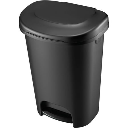 Rubbermaid 13-Gallon Step On Wastebasket, Black