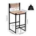 thumbnail image 6 of Set of 2 Hand Weave Bar Stool Set Natural Paper Rope Woven Seat Counter Height Chairs Farmhouse Style Furniture for Home & Office Dining Room, 6 of 15