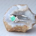 thumbnail image 2 of Princess Emerald Ring, 925 Sterling Silver Ring, Diamond Cluster Ring, Engagement Ring, Gift For Her, Handmade Jewelry, 2 of 5