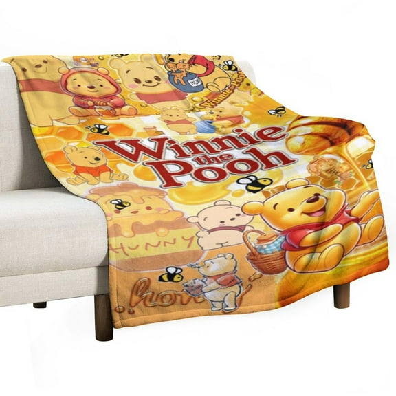 Winnie The Pooh Blanket Anti-pilling Flannel Blankets Ultra Soft Warm Blanket,Lightweight Blanket for Bed, Sofa, Couch, Camping, And Travel - Microplush