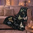 thumbnail image 6 of Luna Moths and Butterflies, Elegant Vintage Style for Moth Lovers, Botanical Wing Scene, Cozy Flannel Blanket for Bedroom and Reading Nook, Housewarming Gift and Botanical Home Decor, 6 of 9