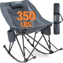 Camping Chairs, Rocking Camping Chairs Foldable Camping Chairs for Adults Outdoor Rocker Camping Chairs with High Back Portable Rocking Chair for Outdoor Camping Chairs, Support 350lbs, Grey