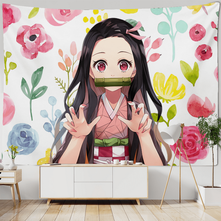 Demon Slayer Tanjiro Nezuko Characters Poster Wall Hanging Tapestry  Japanese Anime Tapestrys Room Decor Aesthetic Home Wallpaper - AliExpress