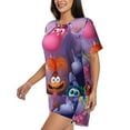 thumbnail image 2 of Saiise inside out 2 Pajamas Sets for Women Soft Short-Sleeved Pjs with Lounge Shorts Two Piece Sleepwear S-4XL, 2 of 7