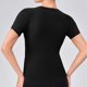thumbnail image 4 of Camiseta de Manga Corta de Yoga para Mujeres Color Sólido Moda Casual Respirable Apretado Deportivo de Alta Elasticidad Camiseta de Carrera de Manga de Raglan Cuello Redondo Top de Manga Corta de Muj, 4 of 5