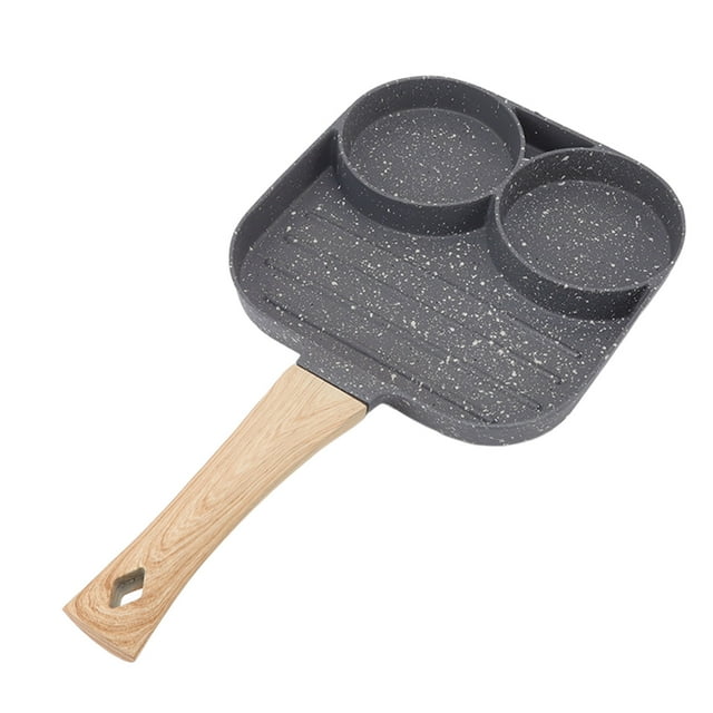 4 Hole Frying Pan, Anti Scalding Heat Resistant Black Omelet Pan For Kitchen For Gas And Induction Cooker Black