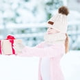 thumbnail image 2 of GRNSHTS Kids Hat Scarf Gloves Set, 3PCS Kids Winter Beanie Hat Scarf Gloves Set with Knit Thick Warm Fleece Lined for 1-6 Years Old (White), 2 of 14