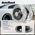 thumbnail image 3 of AutoShack Front Vented & Rear Solid Drilled & Slotted E-Coated Brake Rotors 4-PC Set Replacement for 2000-2005 Chevrolet Impala 2000-2005 Chevrolet Monte Carlo 1999 Buick Riviera ShadowGuard, 3 of 5