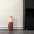 thumbnail image 4 of Set of 2 31.5 inch Tall Handcrafted Bamboo Floor Vase, Burgundy and Natural Finish, Decorative Accent, Large Floor Vase, Sustainable Bamboo, Living Room, Dining Room, Entryway Decor, 4 of 7