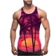 thumbnail image 1 of Camiseta de tirantes de cuello redondo para hombre, sin color, con estampado degradado, cuello redondo, tirantes finos, espalda con fugas, estilo informal, deportiva, para hombre, 1 of 4