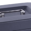 thumbnail image 4 of Caja de Dinero Sincero Pequeña con Cerradura Varios Compartimentos Plegable Acero Inoxidable Portátil Asa Color Negro Esmerilado Gran Tamaño con Llave, 4 of 5
