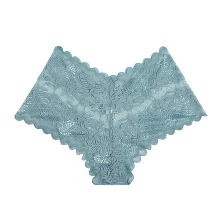 uublik Underwear Women Briefs Seamless Boxer Briefs Full Coverage Soft Stretch Boxer Shorts Lace Underwear for Women Light Blue