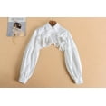 thumbnail image 6 of YEKEYI Detachable Dickey Blouse False Collar Half Shirt Blouse Collar Crop Top Women Long Sleeve Lace Shrug Bolero Shawl Short Cardigan Fake Collar ﻿, 6 of 6