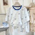 thumbnail image 2 of UAYOTSE Toddler Kids Boy Girl Pajamas Set Gentle Breathable Fun Doodle Print Sleepwear Crewneck Top and Relaxed Pants 2Pieces 12M-5T, 2 of 4