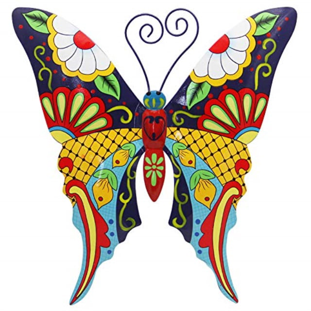 Chisheen Metal Butterfly Wall Decor 3 Pack, Red, Blue, Purple Home Living Room 3D Wall Art Sculptures Hanging for Backyard Garden Handmade Gift for Indoor Outdoor Patio Fence 