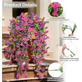 thumbnail image 3 of "UV & Fading Resistant Artificial Hanging Flowers Morning Glory for Outdoors Decoration, Suitable for Home Porch Patio Balcony Planter Yard Garden Farmhouse (4Pcs), 3 of 4