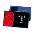thumbnail image 3 of Valentine's Day Rose Gift Box Window Opening And Earth Cover 6 Soap Flower Box Pendant Ring Earnail Jewelry Packaging Box, 3 of 9