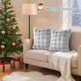 thumbnail image 4 of TOPCHANCES Soft Fluffy Throw Pillow Covers, Pack of 2 Decorative Couch Pillow Protector with Hidden Zipper, 18''x18'', Light Gray, 4 of 16