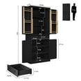 thumbnail image 6 of HLR 72" Utility Pantry Storage Cabinet, Tall Cupboard with Door Shelves and Drawer for Kitchen, Black, 6 of 8