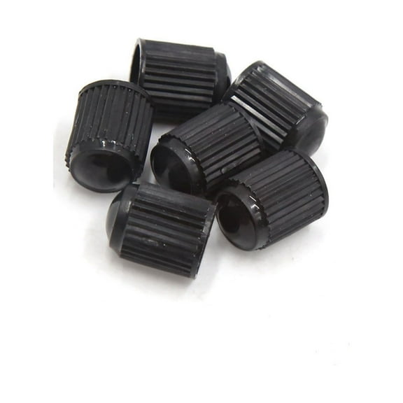 Unique Bargains 6Pcs Car Black Plastic Tire Air Valve Stem Caps Tyre Wheel Rims Dust Cover