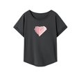 thumbnail image 1 of Camiseta para mujer de verano de ajuste regular ropa de moda camisa de cuello redondo para viaje por la calle S, 1 of 7