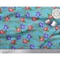 thumbnail image 2 of Soimoi Silk Fabric Leaves & Azalea Floral Print Fabric by The Yard 42 Inch Wide, 2 of 3