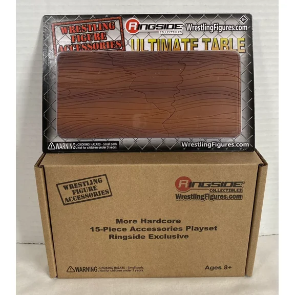 Ringside Exclusive 15 Piece More Hardcore Accessories Playset & table wwe aew