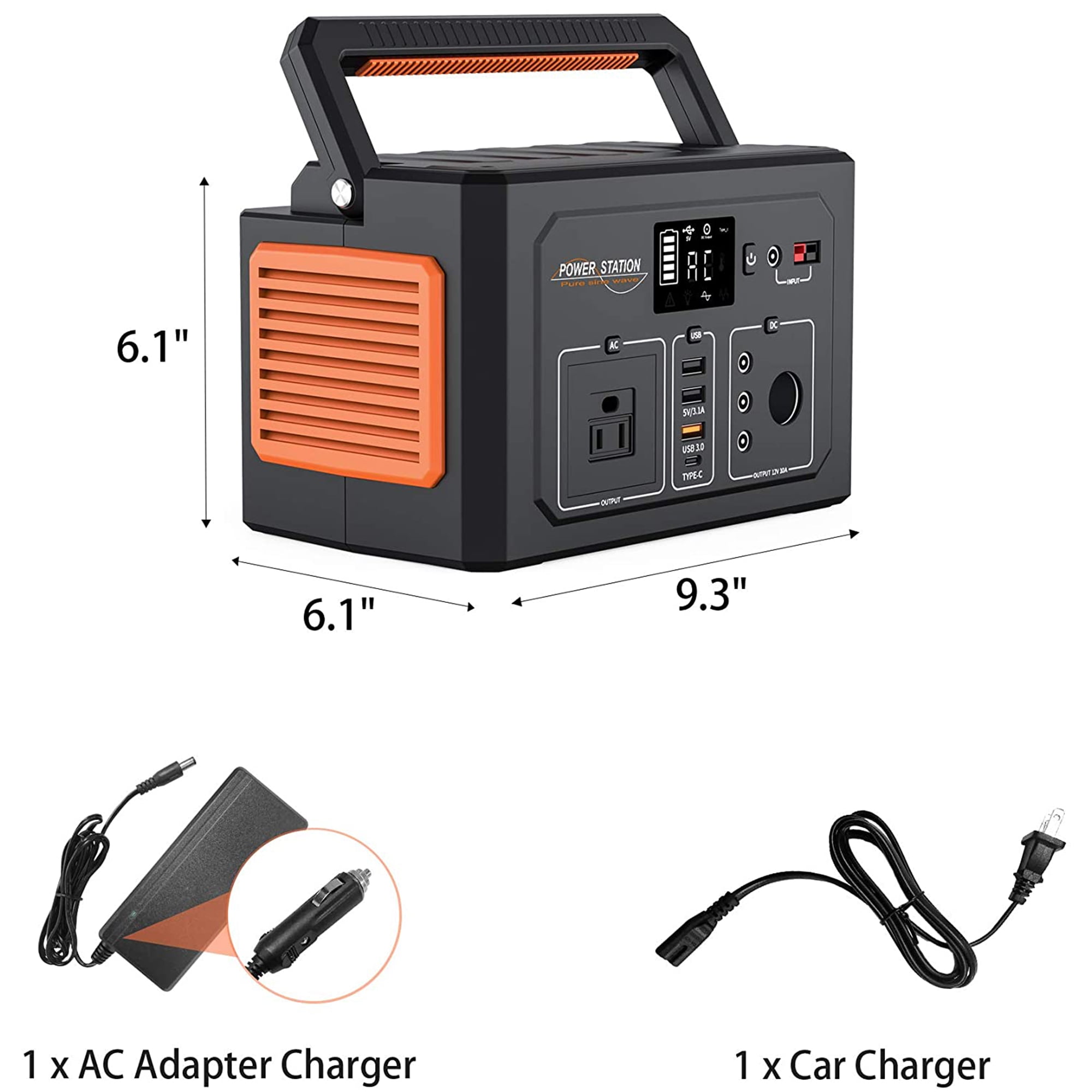 Portable Generator Power Station 500,110V/520Wh 3 Charging ways & 9  Outlets,LED Display & Flashlight,Mobile Solar Generator (Solar Panel  Optional),for CAPA Outdoors Camping Travel Emergency 