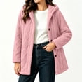 thumbnail image 3 of Perfectbot Women Sherpa Hooded Jacket, Long Sleeve Button Down Fleece Coat Fall Winter Warm Outerwear, 3 of 7