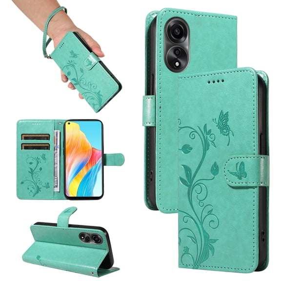 Wallet Case for Oppo A78 4G, PU Leather Card Slots with Magnetic Closure Shockproof Cover for Oppo A78 4G