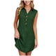 thumbnail image 1 of Vestido de Camisa de Cuello sin Mangas de Tamaño Más Alto, Color Sólido Mini Casual con Bolsillos para el Verano, 1 of 9