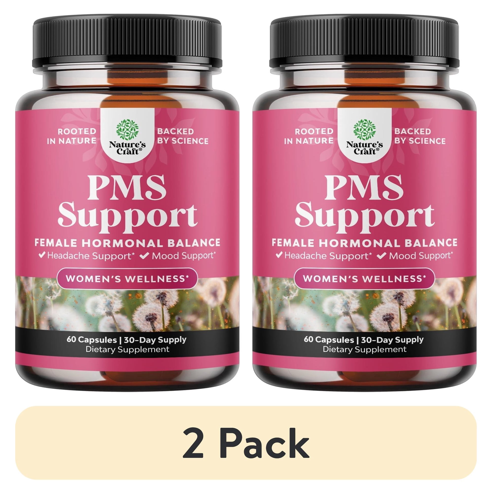 (2 pack) Natures Craft PMS Support Supplement, Menopause Relief and Hormone Balance for Women, 60 Capsules