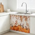 thumbnail image 3 of Burnt Orange Pumpkins Thanksgiving Small Sink Skirt 10''x11'',Fall Eucalyptus Leaves Rustic Botanical Bathroom Vanity Utility Cabinet Curtain,Kitchen Under Sink Laundry Privacy Drape Closet Curtains, 3 of 9