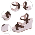 thumbnail image 5 of Rokment Women's Platform Wedges High Heels Dress Sandals 2026 Fashionable Leopard Print Open Toe Ankle Strap Casual Chunky Heeled Dressy Summer Shoes B Size 8.5, 5 of 7