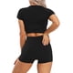 thumbnail image 5 of Conjuntos de Yoga sin costuras para mujer, ropa de gimnasio, ropa deportiva de entrenamiento, Top corto atlético, mallas de cintura alta, pantalones cortos de Fitness, trajes deportivos, 2 uds., 5 of 5