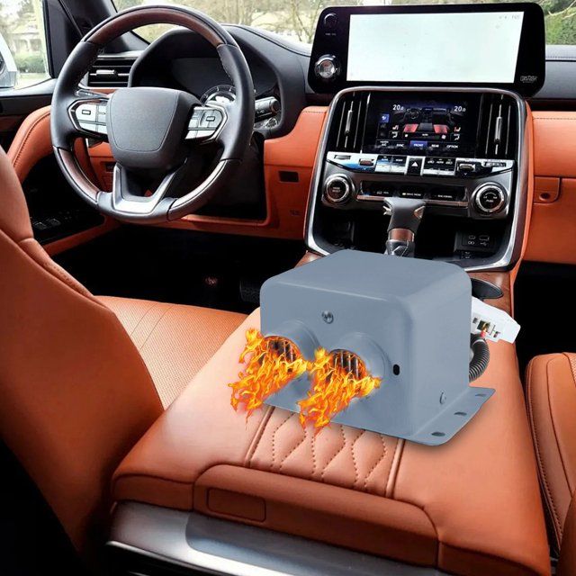 Kbndieu Automobile Heater Automobile Heater Automobile Interior Heater 12V 24V Speed Heating Fan Defrosting and Heating Device Essentiales for Car Use Car Accessories