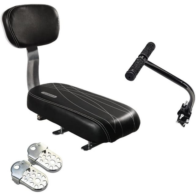 Bicycle Rear Seat Cushion Armrest Footrest Set,Sanmersen Bike Back Seat Child Safety Cushion Armrest Handrail Rear Feet Pedals