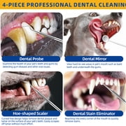 Dental Care Cleaner Kit for Dogs Cats Reduces Plaque & Tartar Buildup,Dog Toothbrush Kit Gentle and Comfortable for Pet Teeth Oral Care