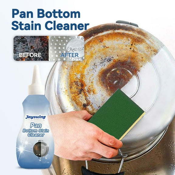 Powerful Pan Bottom Stain Cleaner Gel 150ml for Stainless Steel, Glass, Ceramic - Non-Corrosive Grease and Scum Remover for Pots, Pans, Ovens, Grills - Safe Kitchen Cleaning Solution