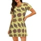 thumbnail image 1 of Fotbe Bohemia Bata de Dormir para Mujer con Estampado, Camisón de Algodón de Manga Corta, Ropa de Dormir Casual, 1 of 6