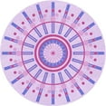 thumbnail image 1 of Ahgly Company Tapis Rond Lavable en Machine Intérieur Transitionnel Violet, 5 Pieds Rond, 1 of 7