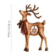 thumbnail image 3 of Diceymbol Christmas Reindeer Decorations, Rustic Resin Deer Figurine with Hanging Snowflake and Bell Scarf, Tabletop Mantel Shelf Holiday Decor, 3 of 7