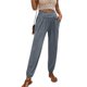 thumbnail image 1 of Pantalones Con Cordón Pantalones básicos para damas Slim Fit Estilo casual Cintura elástica Color sólido Traje deportivo Ygjytge Gris S para Mujer, 1 of 7