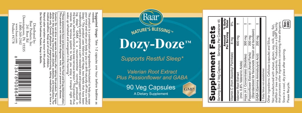 Dozy-Doze, 60 caps - Botanical Sleep Blend