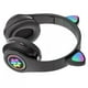 thumbnail image 2 of Injueey Auriculares con orejas de gato Auriculares inalámbricos Música Estéreo Auriculares con azules con micrófono Niños Hija fone Gamer Cables de audio/vídeo negro, 2 of 6