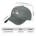 thumbnail image 5 of DouZhe Adjustable Washed Cotton Baseball Cap - Cartoon Rainbow Prints Vintage Dad Hat Unisex Sports Caps (Gray), 5 of 7