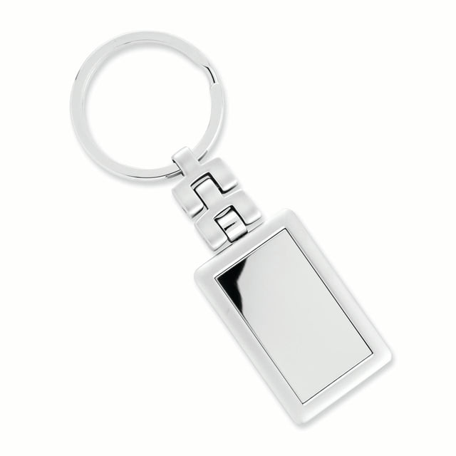 Silver Tone Metal Key Band Ring Size